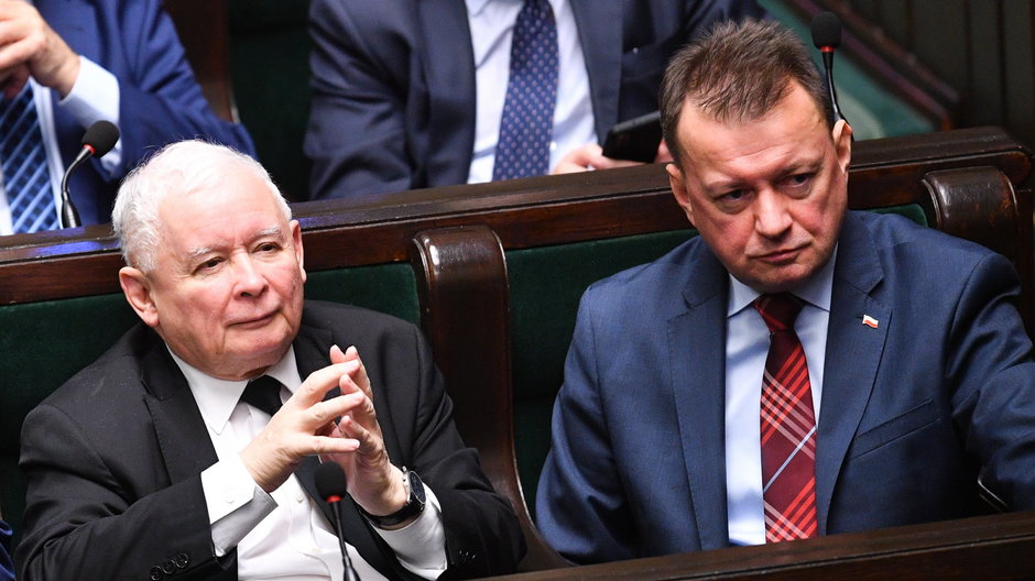 Prezes PiS Jarosław Kaczyński i minister obrony Mariusz Błaszczak
