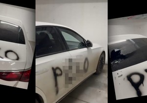 Demoliran auto u Beogradu