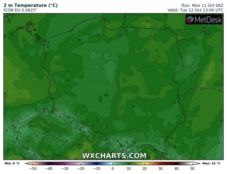 Temperatura tylko nieznacznie przekroczy 10 st. C