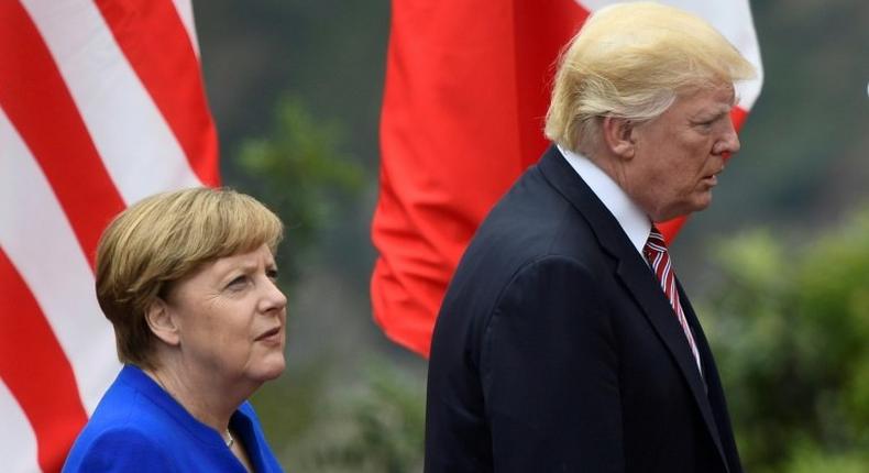 US President Donald Trump, seen here at last week's G7 summit in Italy, has disappointed European leaders by failing to endorse the Paris climate change accord or NATO's mutual defense pledge
