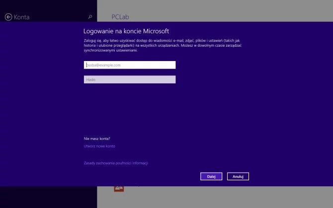 Zakładanie konta Microsoft