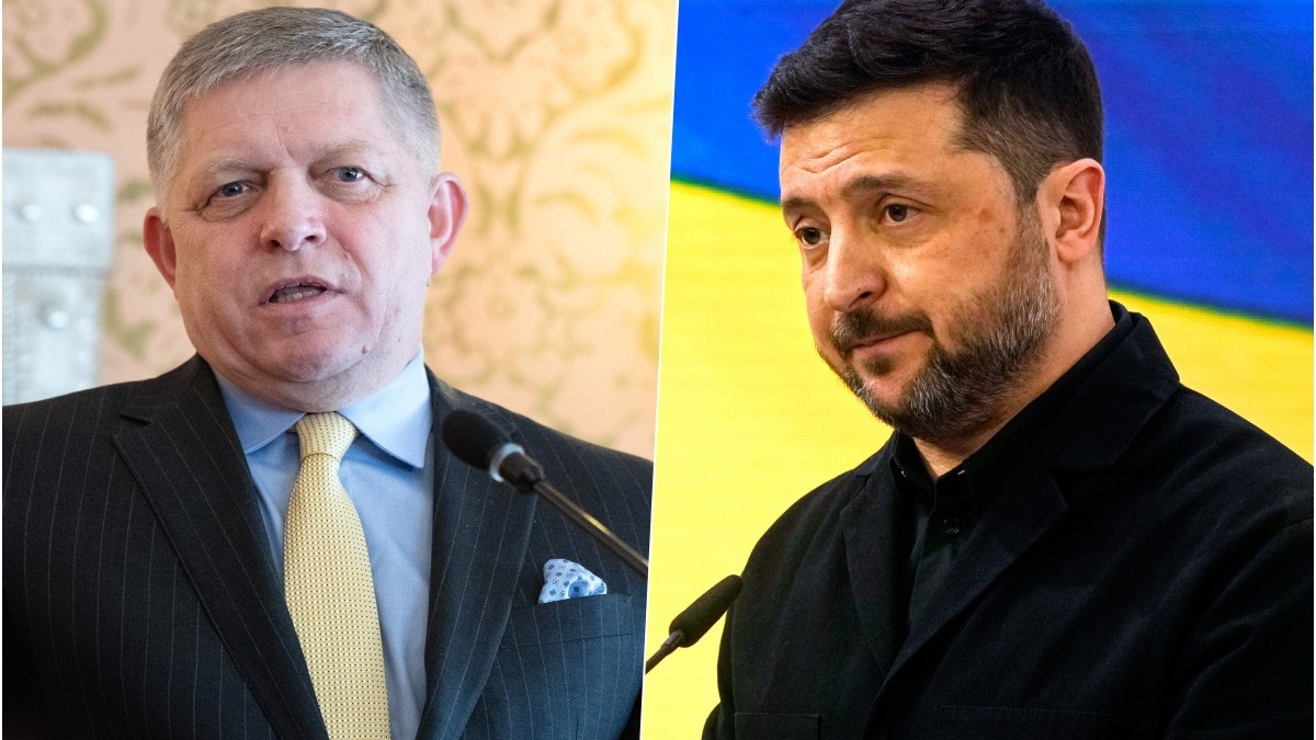 Robert Fico a Volodymyr Zelenskyj.