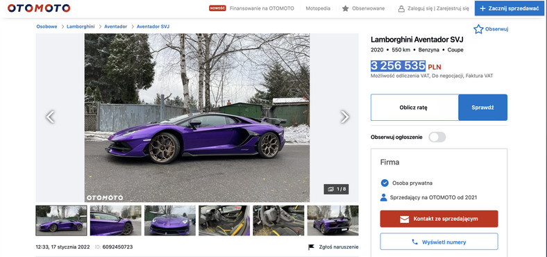 Lamborghini Aventador SVJ - 3 mln 256 tys. 535 zł