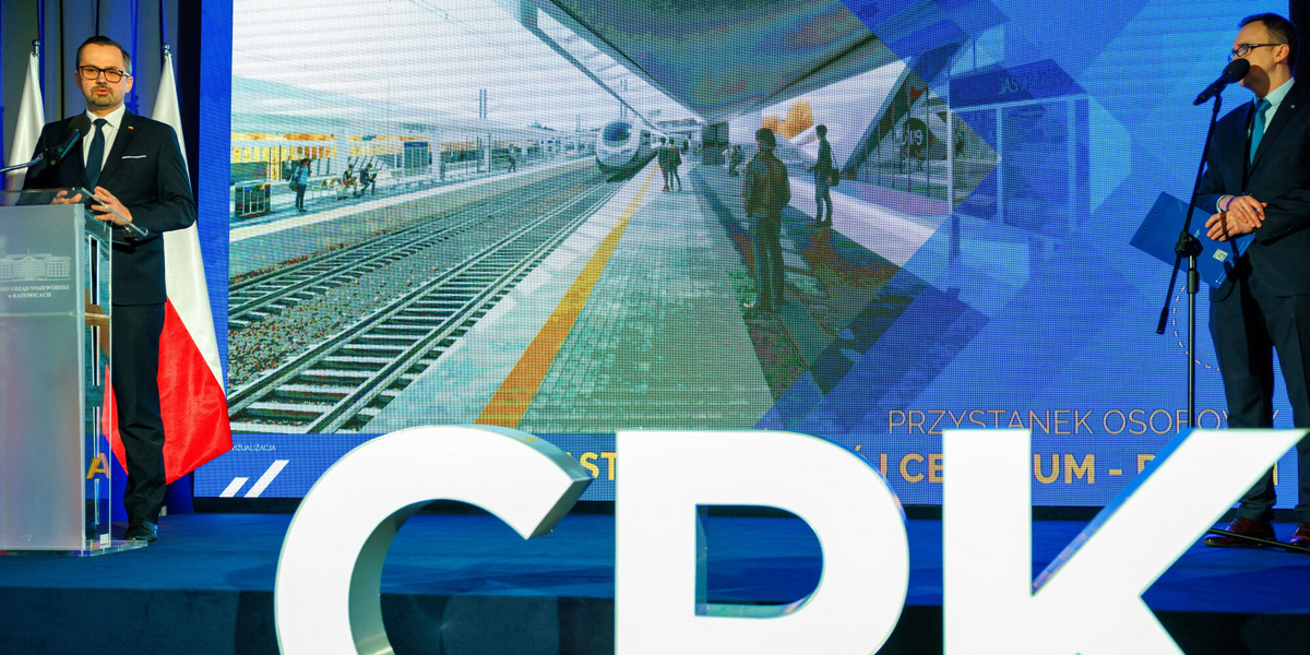 Prezentacja projektu budowy szybkiej kolei na Śląsku dla Centralnego Portu Komunikacyjnego.