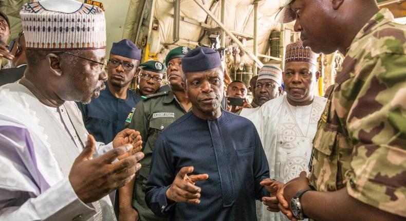 Acting President Yemi Osinbajo in Maiduguri