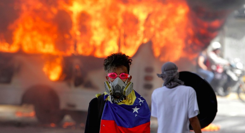 Critics have unloaded on Goldman Sachs for doing business with the government in Venezuela, where protests are raging against authoritarian President President Nicolás Maduro.