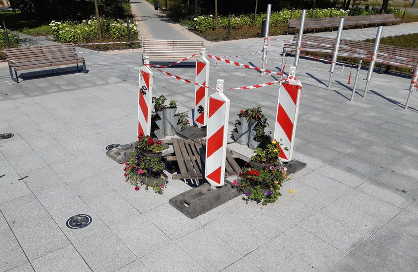 Park Moniuszki w Łodzi do remontu. Radiowóz zniszczył fontannę