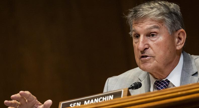 West Virginia Sen. Joe Manchin has called on President Joe Biden to step aside as the Democratic Party's standard bearer.Samuel Corum/Getty Images