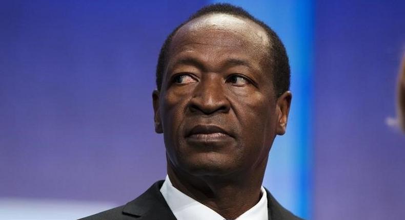 Former President of Burkina Faso, Blaise Compaore, sits on stage to support a commitment to stop poaching of African elephants at the Clinton Global Initiative (CGI) in New York September 26, 2013. 