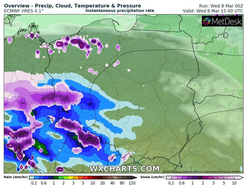 Z zachodu na wschód będą wędrować następne frontowe strefy