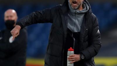 Awkward position - Liverpool manager Jurgen Klopp on the touchline at Elland Road