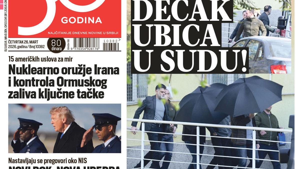 Blic naslovna strana za 26.3.