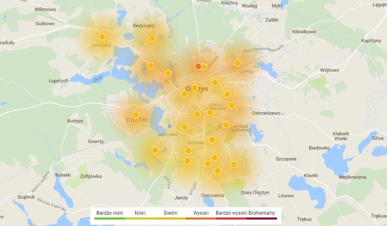 Stan powietrza w Olsztynie