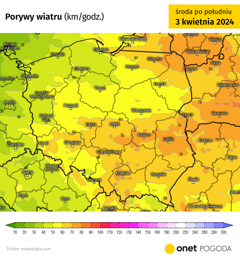 Wiatr nie da Polsce spokoju również w środę
