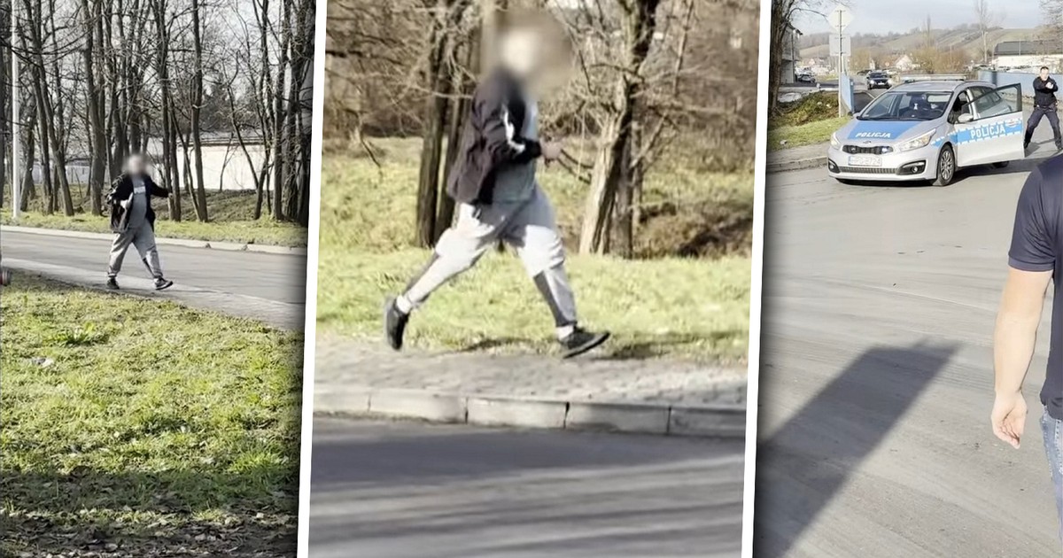 Tak wyglądał atak nożownika w Myślenicach. Policja opublikowała dramatyczny film
