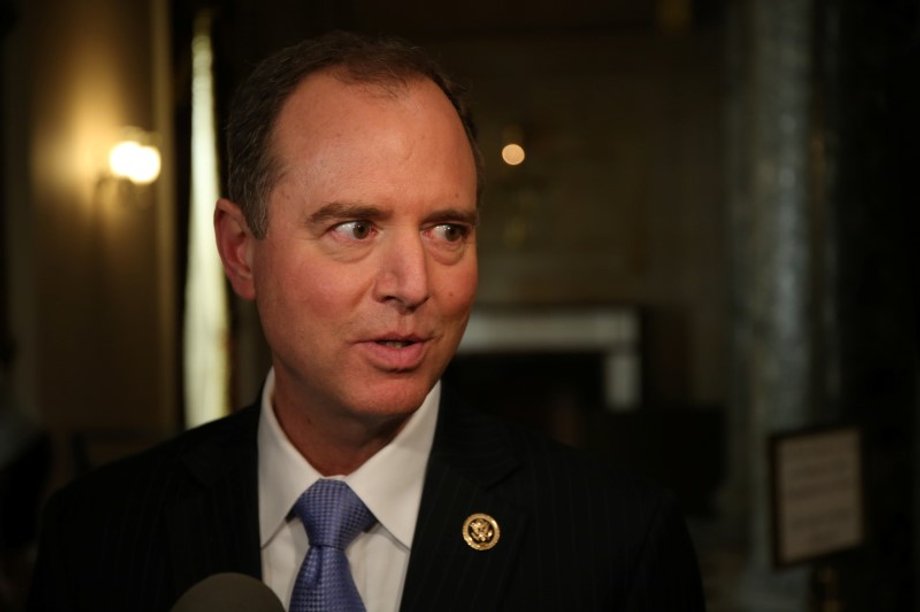 Rep. Schiff speaks to reporters about the appointment of a Special Counsel in the Russia investigations on Capitol Hill in Washington