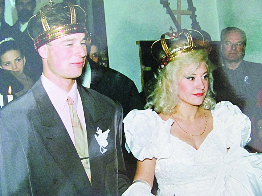 Dejan i Ljiljana na dan svog venčanja