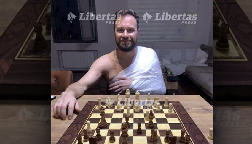 Zvicer nakon što je ranjen u Kijevu 