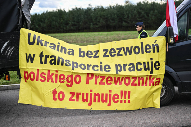 Protest przewoźników na granicy z Ukrainą