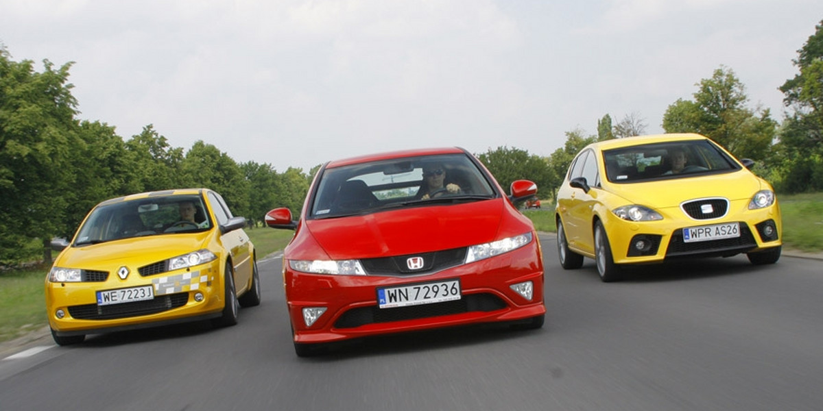 Seat Leon Cupra, Renault Megane Sport i Honda Civic Type R