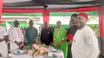 Prof. Paul Nnamchi (extreme right with other dignitaries)