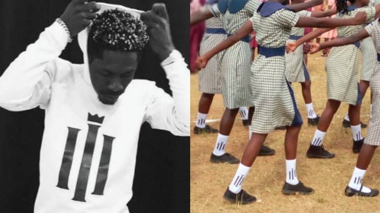 Shatta Wale reacts to student marching in reign socks