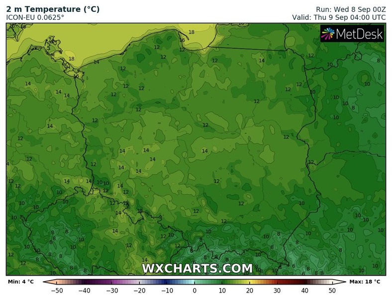 W nocy najchłodniej będzie na wschodzie i południowym wschodzie