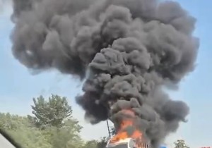 Gori autobus kod Laste