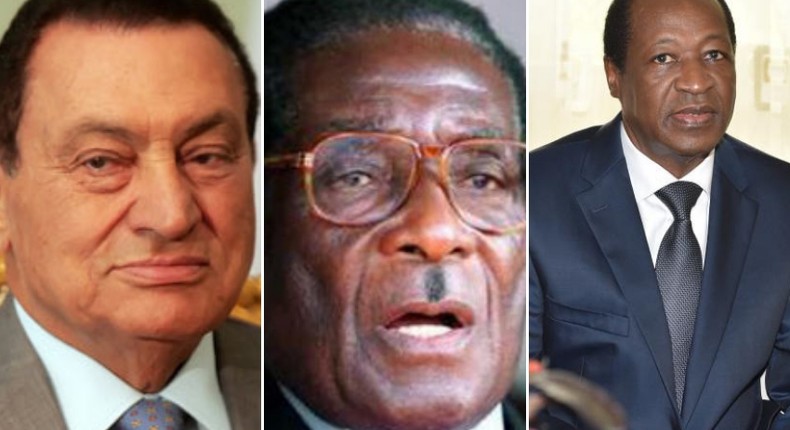 Hosni Mubarak, Robert Mugabe and Blaise Compaoré