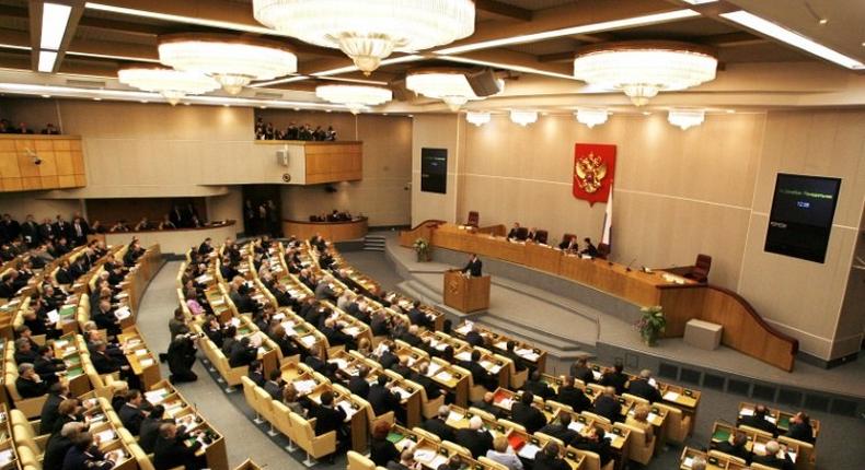 Members of the Duma, Russia's lower house of parliament (pictured in December 2007), pased a bill outlawing online tools that allow internet users to access websites that have been blacklisted by the government