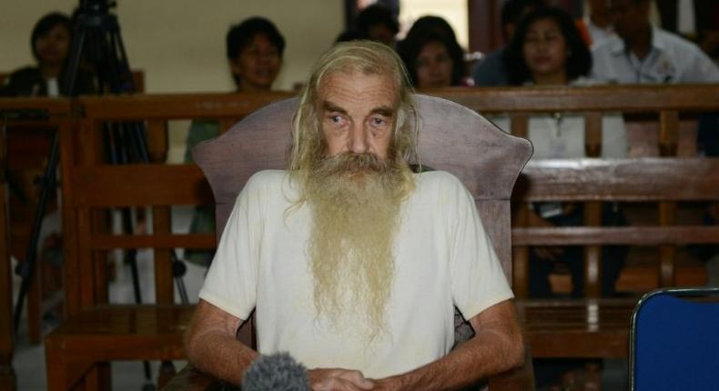 Robert Andrew Fiddes Ellis during his trial in Denpasar on Bali island, Indonesia, on October 25, 2016