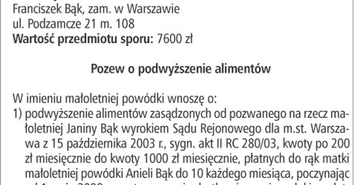 Kiedy Mozna Domagac Sie Podwyzszenia Alimentow Gazetaprawna Pl