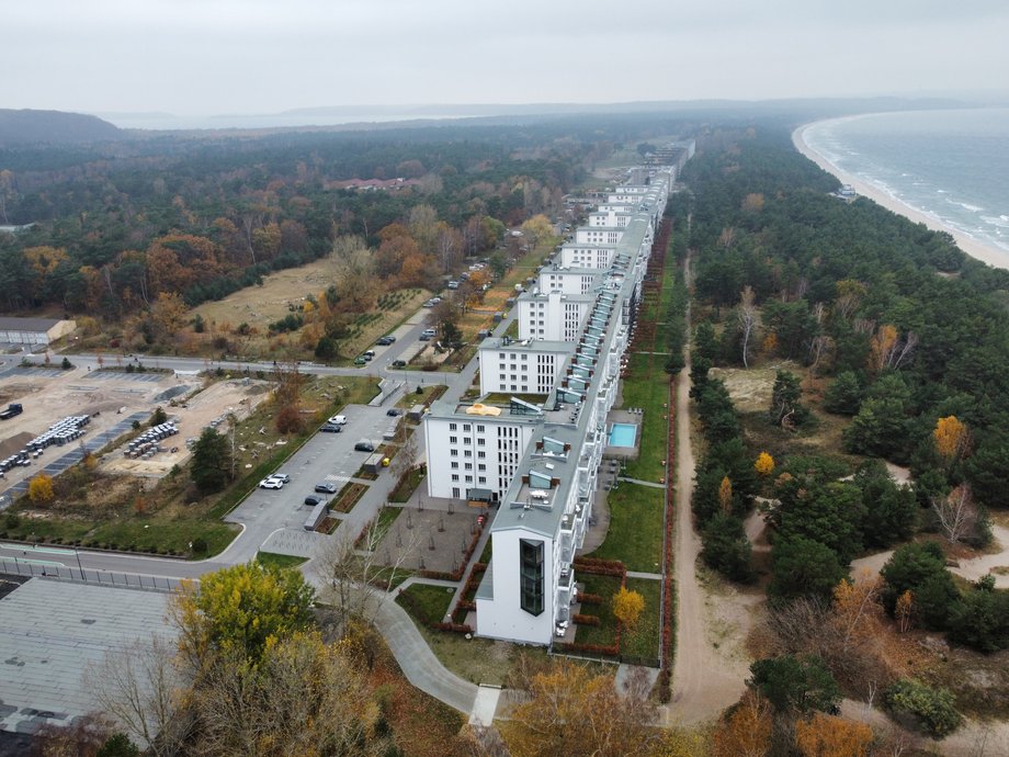 Widok z lotu ptaka na część obiektu