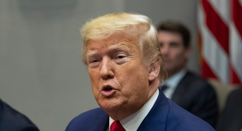 President Donald Trump with Vice President Mike Pence, speaks during a coronavirus briefing with Airline CEOs in the Roosevelt Room of the White House, Wednesday, March 4, 2020, in Washington. (AP Photo/Manuel Balce Ceneta)