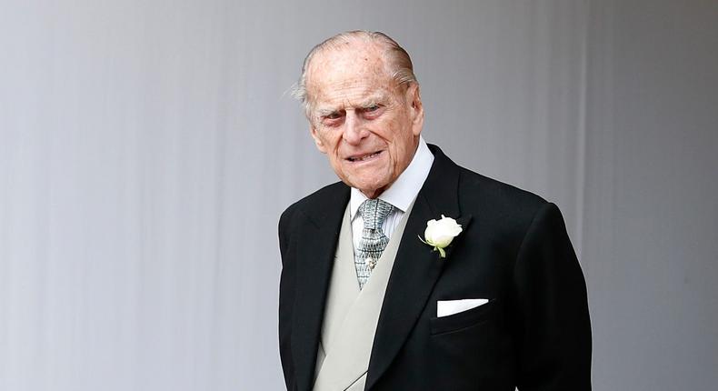Prince Philip, Duke of Edinburgh, attends the wedding of Princess Eugenie of York to Jack Brooksbank at St. George's Chapel on October 12, 2018, in Windsor, England.Alastair Grant - WPA Pool/Getty Images