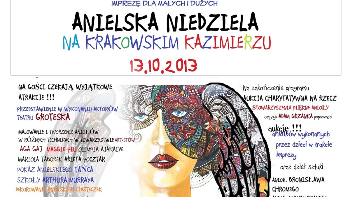 W niedzielę na krakowskim Kazimierzu odbędzie się pierwsze wydarzenie promujące Stowarzyszenie Piękne Anioły - Anielska Niedziela. To okazja, by pomóc dzieciom i spotkać znanych krakowian - wśród gości są m.in. Urszula Grabowska, Beata Schimscheiner czy Magdalena Steczkowska.