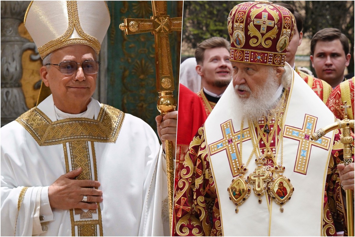 Pápež Lev XIV. a patriarcha Ruskej pravoslávnej cirkvi Kirill.