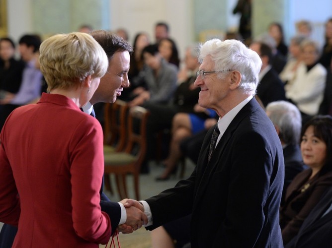 Agata Kornhauser-Duda i Andrzej Duda oraz Andrzej Jasiński