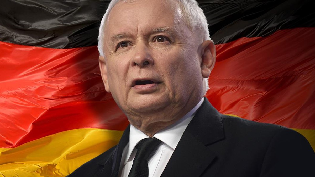 Jarosław Kaczyński Niemcy flaga