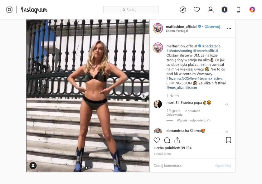 Maffashion w skąpym bikini na ulicach Lizbony