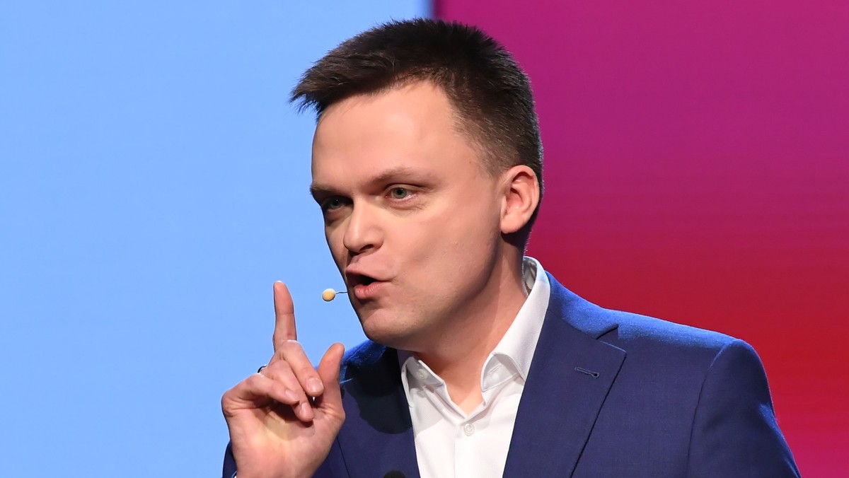 Dziennikarz Szymon Hołownia podczas spotkania Dlaczego i po co?