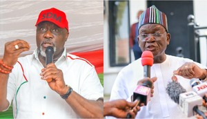 Samuel Ortom, Dino Melaye [ Facebook/Premium Times]