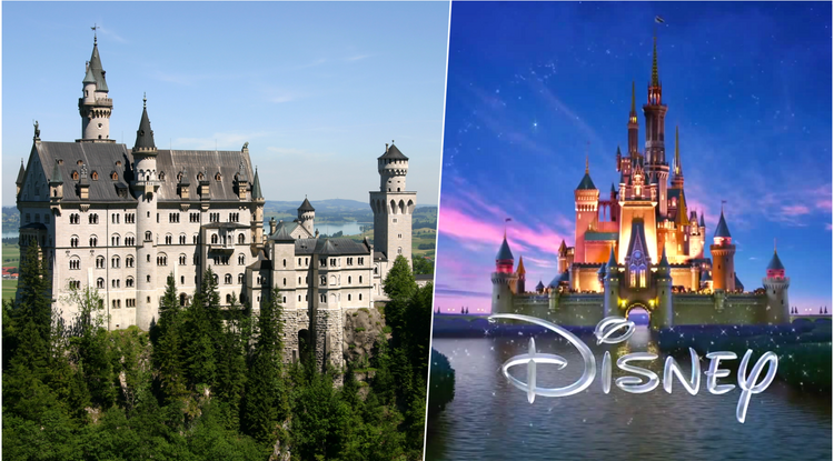 A neuschwansteini kastély és az általa ihletett Disney logó