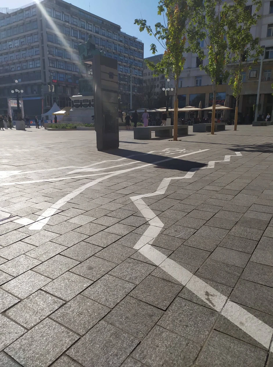 Krak biciklističke raskrsnice ispred Narodnog muzeja