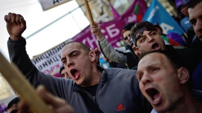 Bułgaria demonstracja górników Sofia