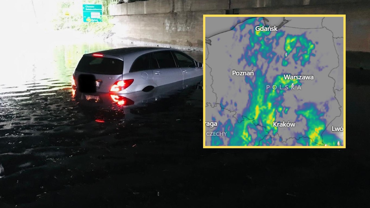 Potężne ulewy wchodzą nad Polskę. Są pierwsze zalania [RELACJA]