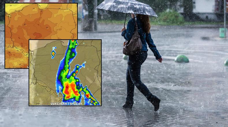 W tym tygodniu częściej do głosu zaczną dochodzić fronty z opadami deszczu oraz burzami (mapy: wxcharts.com)