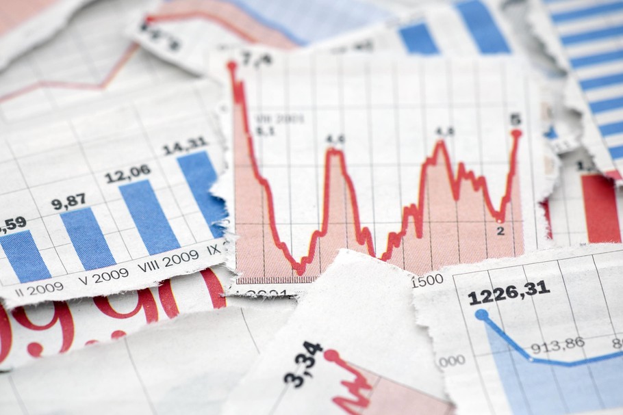 Financial charts from newspapers