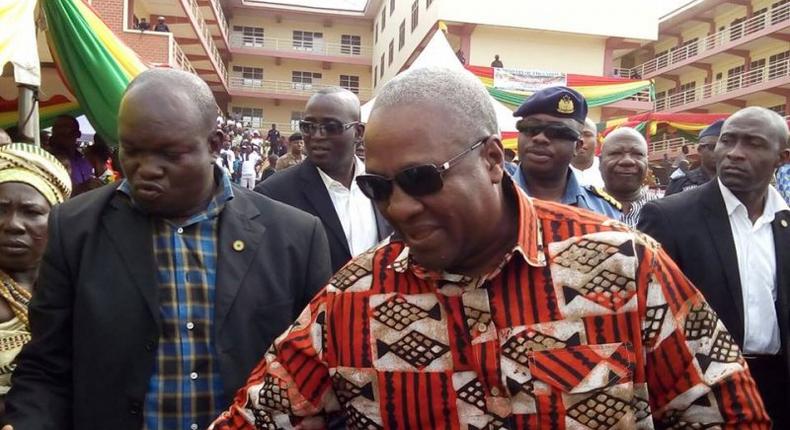 President John Mahama at the grounds