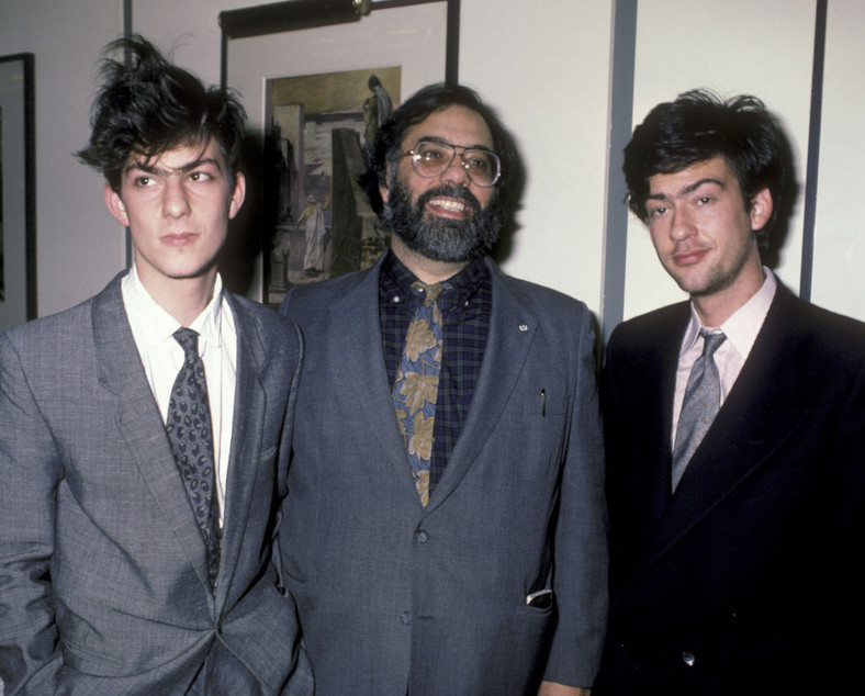  Francis Ford Coppola, Roman Coppola i Gian-Carlo Coppola w 1986 r.